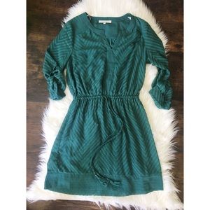 Green, tie-waist dress